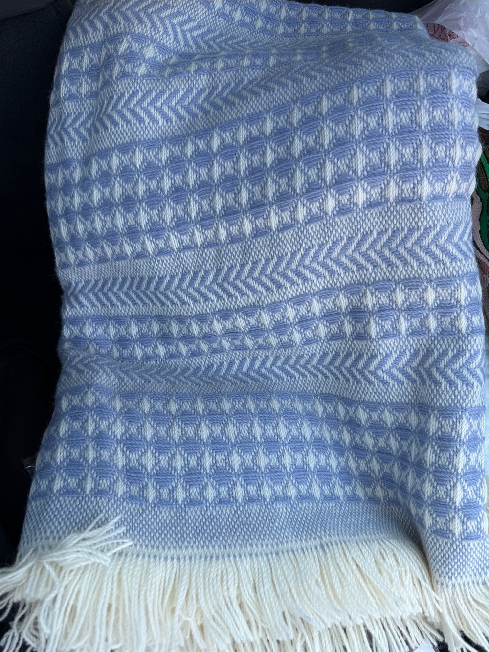 Vintage Pendleton cornflower blue/ and Cream throw blanket